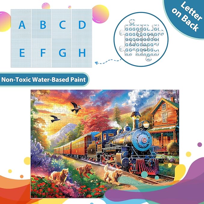 500 Piece Puzzles for Adults, Jigsaw Puzzles 500 Pieces, Dogs Puzzle 500 Pieces for Adults, Train Jigsaw Puzzle Funny Challenging, Great Gift for Family Friends, 21 x 15 in