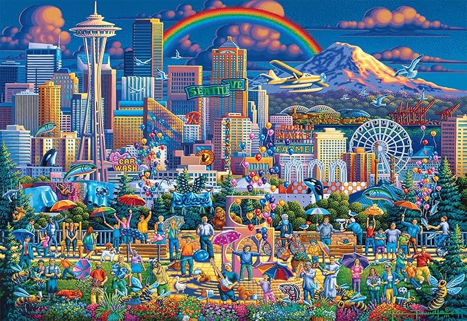 Buffalo Games – I Love Seattle - Eric Dowdle - 2000 Piece Jigsaw Puzzle  Colorful Puzzle for Adults – Precision-Cut Pieces, Beautiful Artwork, and Hours of Relaxing Fun