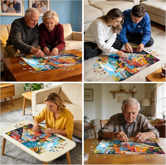 500 Pieces Puzzle for Adults, Town in Autumn Street Puzzle, Recycled Cardboard Jigsaw Puzzles 500 Pieces, Challenging Puzzles Game Home Decor Birthday Party Gift for Adults Seniors 20.5 * 15 in