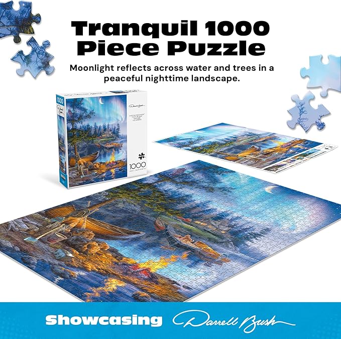Buffalo Games – Darrell Bush - Magical Moonlight - 1000 Piece Jigsaw Puzzle Colorful Puzzle for Adults – Precision-Cut Pieces, Beautiful Artwork, and Hours of Relaxing Fun