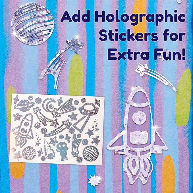 Creativity for Kids Squeegeez Magic Reveal Craft Kit: Outer Space - Craft Activities for Kids, Outer Space Gifts for Girls and Boys (Ages 7+)