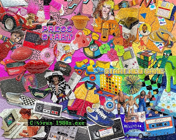 Springbok Totally 80's 1000 Piece Puzzle for Adults- If You Loved The 80's This Collage Will Bring Back Memories