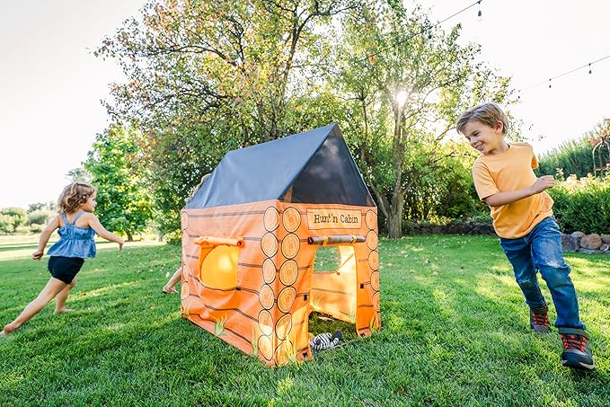 Pacific Play Tents 61804 Kids Hunt'n Cabin Tent Playhouse, 39" x 27" x 43", Brown