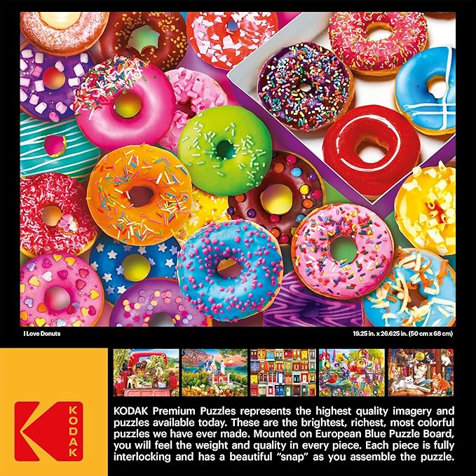 RoseArt - Kodak Premium - I Love Donuts - 1000 Piece Jigsaw Puzzle for Adults