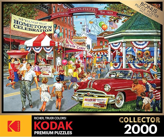 RoseArt - Kodak Premium Collector - Hometown Celebration - 2000 Piece Jigsaw Puzzle for Adults