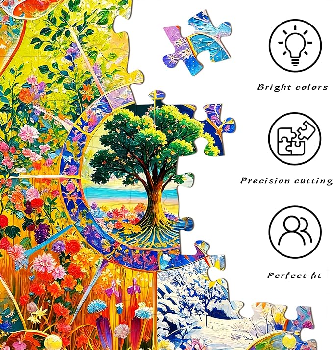 HUADADA Puzzles for Adults 1000 Pieces,Four Seasons Change Jigsaw Puzzles, 1000 Piece Puzzle for Adults ‌Family Interactive Game Gift
