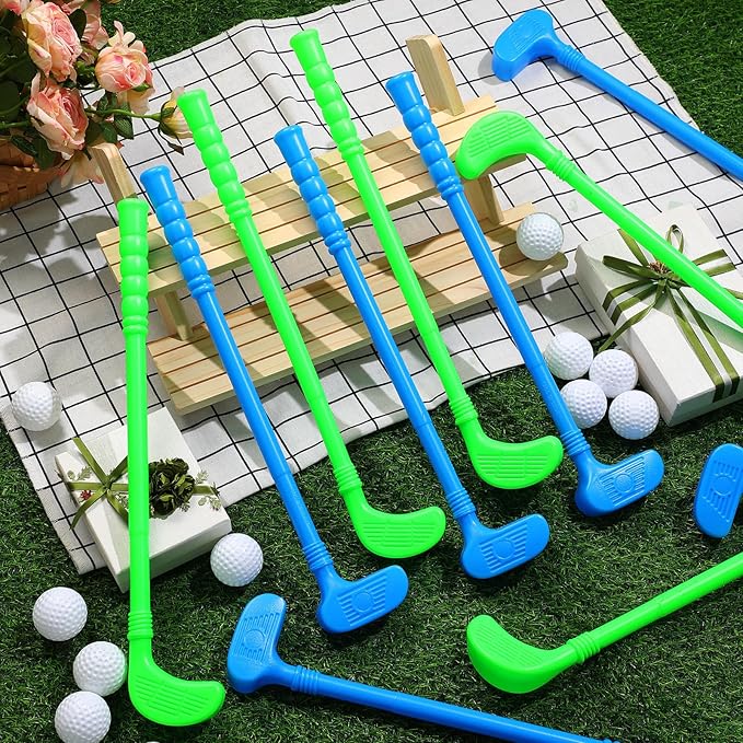 24 Pcs Plastic Mini Golf Clubs for Toddlers, Kids Golf Clubs Toy Set, Toy Balls for Kids Toddlers Outdoor Indoor Lawn Sports for Boys Girls (Simpel)