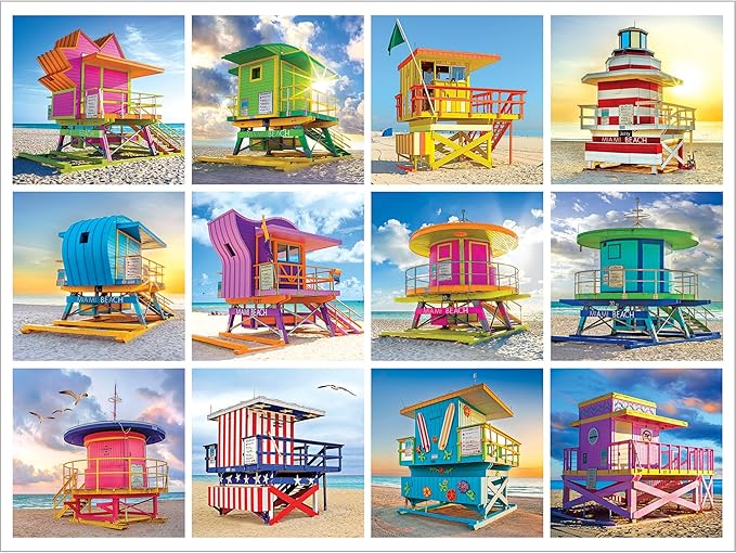 RoseArt - Kodak Premium - Lifeguard Huts - 350 Piece Jigsaw Puzzle for Adults