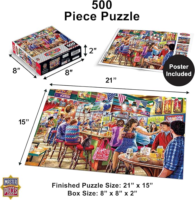 Masterpieces 550 Piece Jigsaw Puzzle for Adults and Family - Duffy's Sports & Suds - 18"x24"