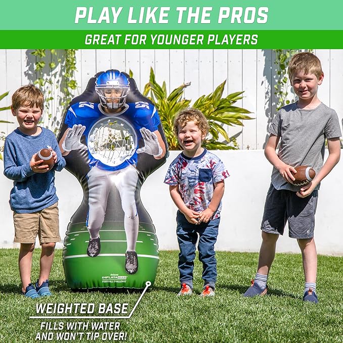 GoSports Football Toss Game for Kids - 4 ft Inflatable Receiver Touchdown Toss Game