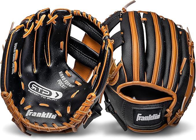 Franklin Sports Kids Baseball Gloves - RTP Youth Teeball Glove + Ball Set - Boys + Girls Teeball Mitt - Kids + Toddlers - 9.5"