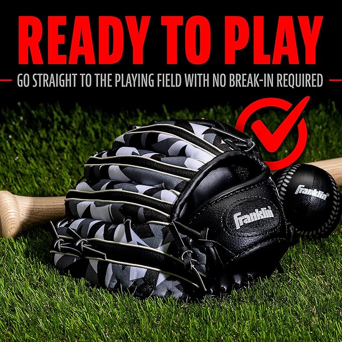Franklin Sports Kids Baseball Gloves - RTP Youth Teeball Glove + Ball Set - Boys + Girls Teeball Mitt - Kids + Toddlers - 9.5"