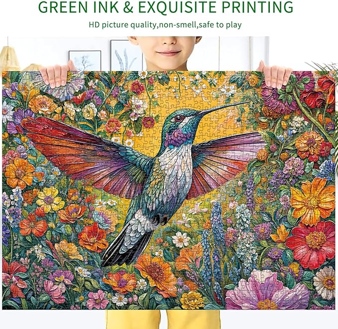 Jigsaw Puzzles for Adults 1000 Pieces, Interlock Perfectly No Dust, Impossible Difficult Hard Fun 1000 Piece Jigsaw Puzzles for Adults-1:1 Poster-Radiant Hummingbird