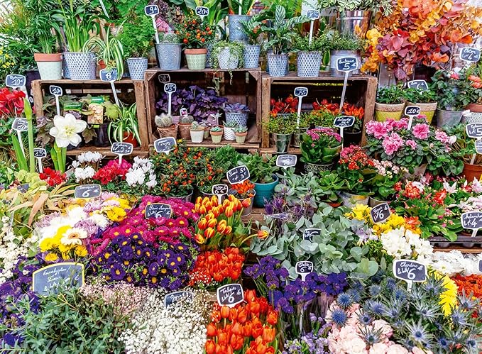 Ravensburger Flower Market, France 500 Piece Puzzle for Adults