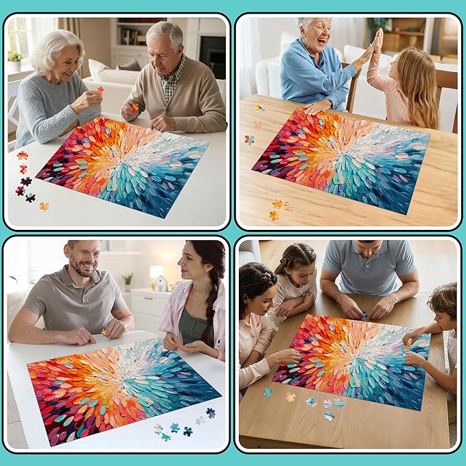 Puzzles for Adults 1000 Pieces Color Explosion, Impossible Puzzles 1000 Piece, Gradient Colorful Hard Difficult Clearance Puzzle for Adults, Challenging Jigsaw Art Painting