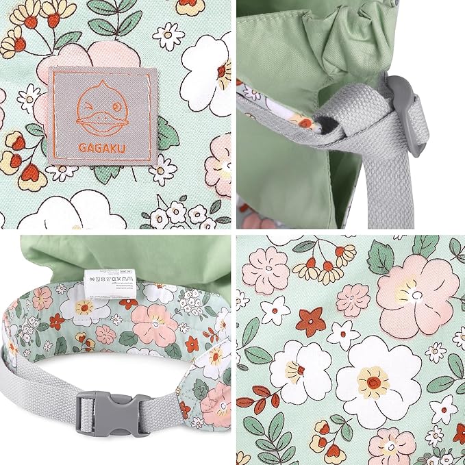 GAGAKU Doll Carrier for Kids, Toy Baby Doll Carrier, Reborn Dolls Carrier Toy Baby Sling with Adjustable Straps, Baby Doll Accessories - Green - Camellia