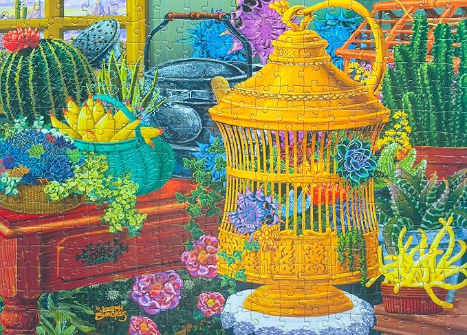 300 Piece Puzzles for Adults Large Piece - Jigsaw Puzzles for Seniors Kids - Succulent Afternoon Dreams - Licensed by Joseph Burgess