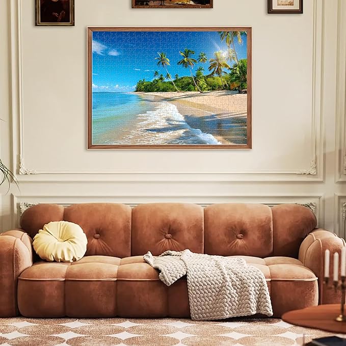 Puzzles for Adults 500 Piece Puzzle Hawaiian Sunset Beach Jigsaw Puzzle, Art Home Decor DIY Funny Game Toy Challenging Puzzles Gift for Mom, Wife, Friend, Finished Size is 21 x 15
