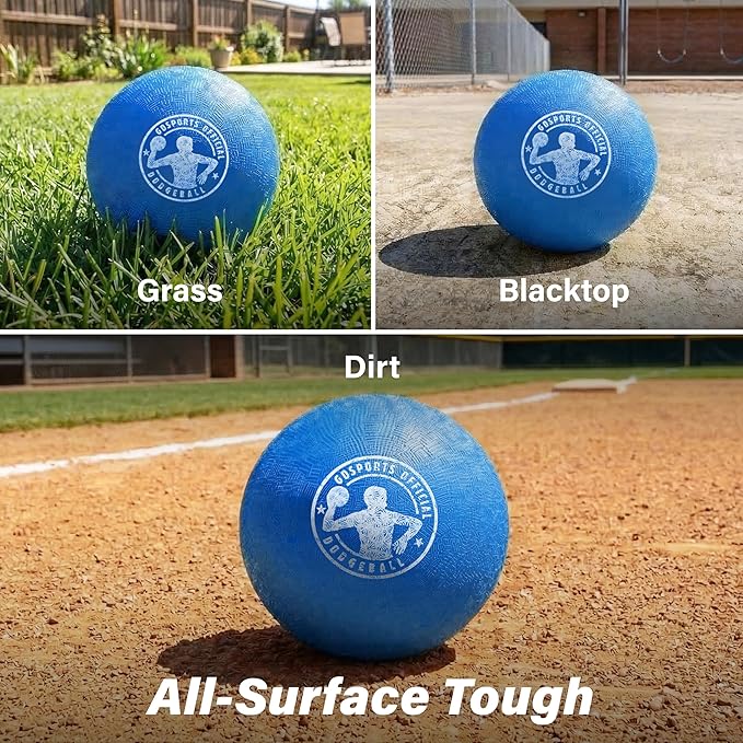 GoSports Inflatable Dodgeballs - Choose 5 Inch or 7 Inch No Sting Balls - Set of 6 Includes Ball Pump & Mesh Bag