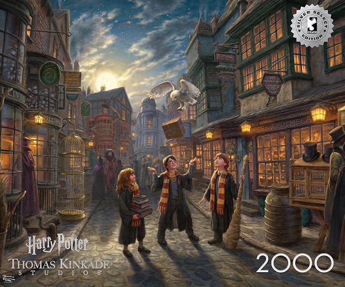 Ceaco - 1000 Piece Thomas Kinkade Harry Potter Diagon Alley Puzzle for Adults, Silver Select - Quality 1000 Pieces Jigsaw Puzzle