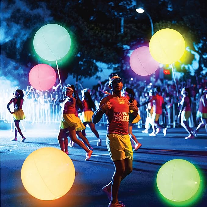Pool Toys - 4/8 Pack Light Up Beach Balls for Kids w/ 8 Light Modes, Pool Beach Games Balls for Outdoor or Indoor Activities, Glow in The Dark Pool Beach Decorations for Kids and Adults