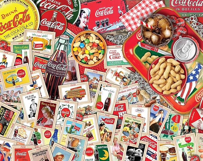 Springbok Coca-Cola Collector's Table 500 Piece Jigsaw Puzzle for Adults - Unique Cut Pieces - Made in USA