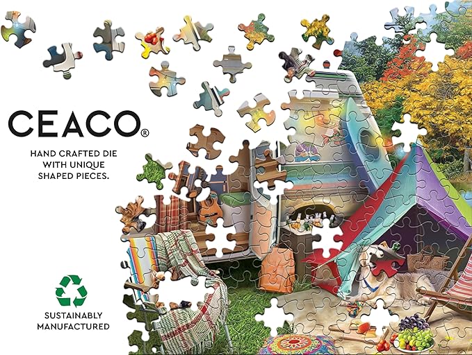 Ceaco - Large Piece Jigsaw Puzzle - Eduard - Camper Holiday - Relaxing and Fun Activity for Adults