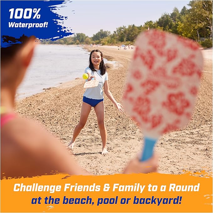 Swimways Hydro Paddle & Pickleball Set, Pickleball Paddles and Balls for Pool, Lake and Beach Games, Outdoor Toys for Kids and Adults Aged 5 & Up