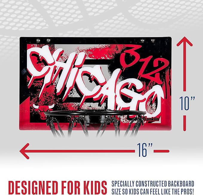 Franklin Sports NBA Team Over the Door Basketball Hoops - Kids Indoor Mini Basketball Hoop + Ball Set - NBA Fan Mini Hoops