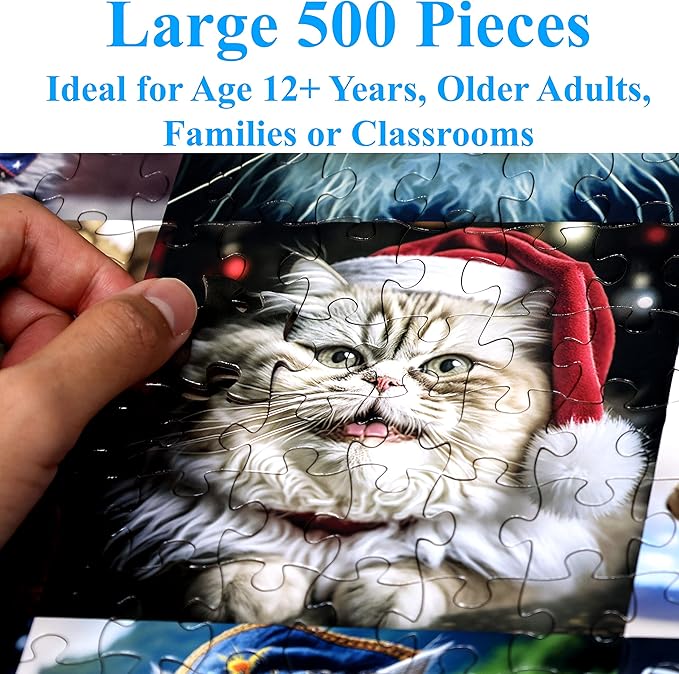 Think2Master Cute Cats 250 Pieces Jigsaw Puzzle Featuring heartwarming Kittens and Cats. Fun Puzzle for Adults & Teens. Great Gift. Size: 14.2” X 19.3”