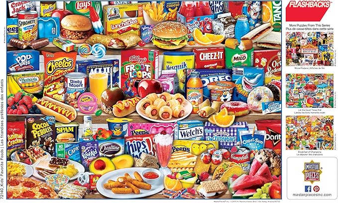 MasterPieces Kids Favorite Foods 1000-Piece Jigsaw Puzzle - Eco-Friendly Matte Finish - 19.25"x26.75" - Bonus Poster - Quality Guaranteed