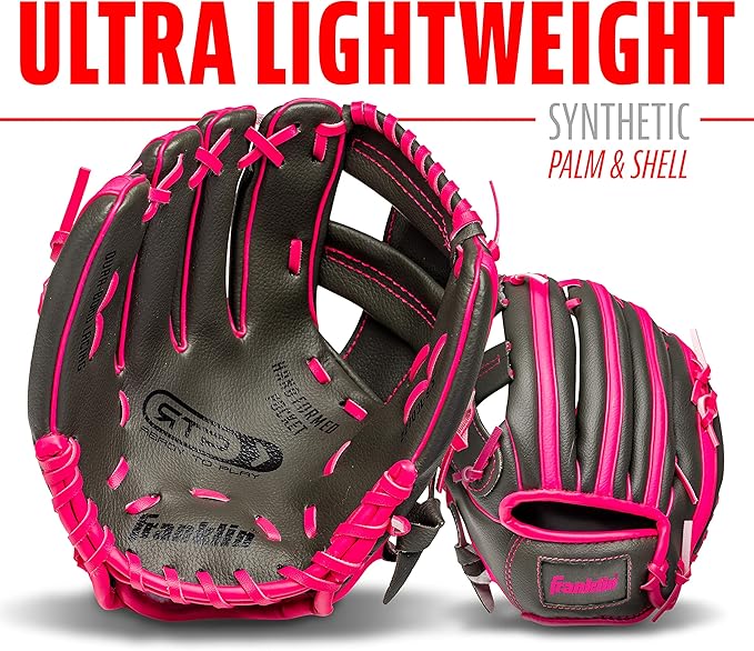 Franklin Sports Kids Baseball Gloves - RTP Youth Teeball Glove + Ball Set - Boys + Girls Teeball Mitt - Kids + Toddlers - 9.5"