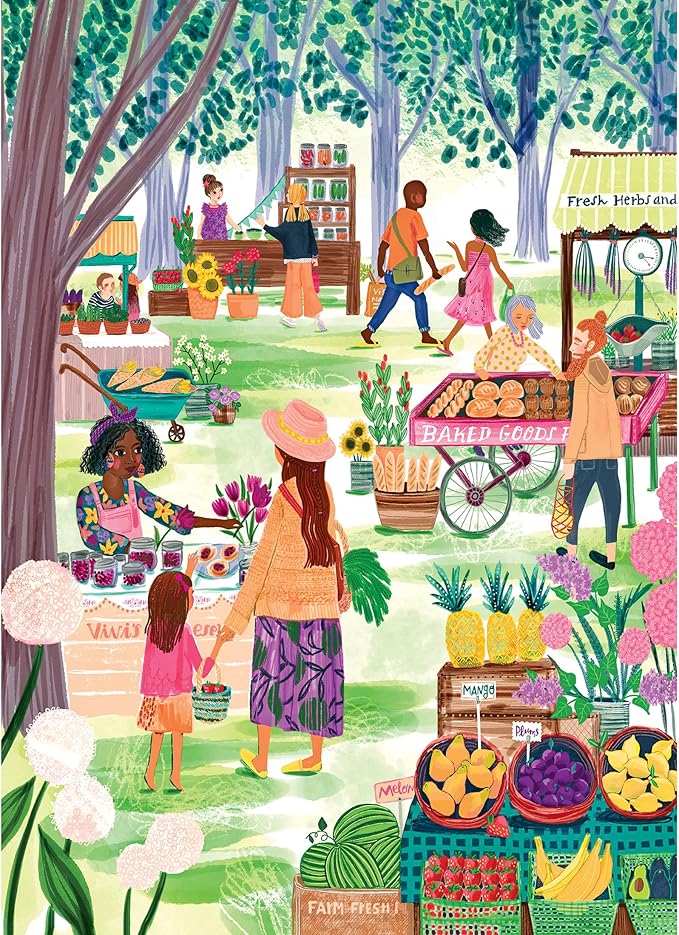 RoseArt - Soft Touch - Farmer's Market - 1000 Piece Jigsaw Puzzle for Adults