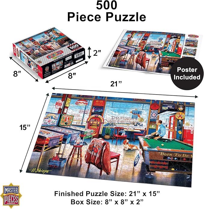 Masterpieces 550 Piece Jigsaw Puzzle For Adults and Family - Pockets Pool & Pub - 18"x24"