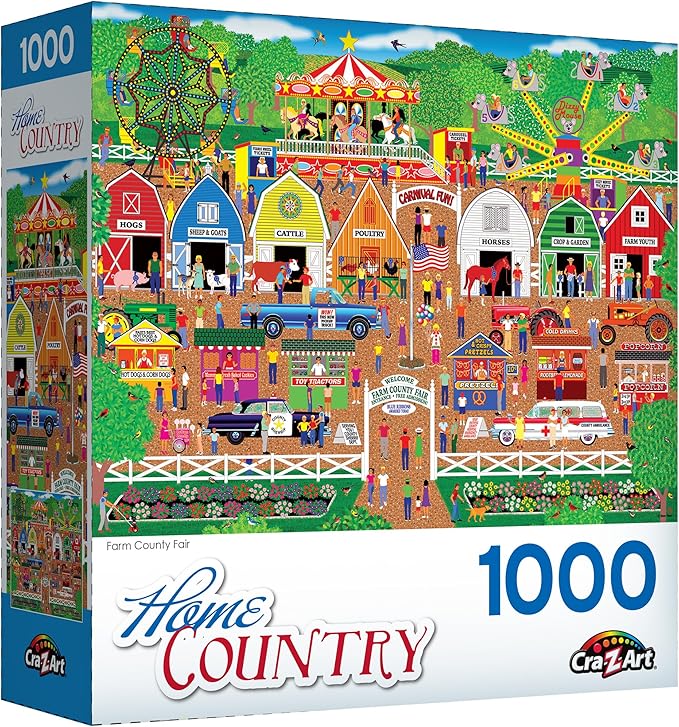 RoseArt - Home Country - Farm County Fair - 1000 Piece Jigsaw Puzzle for Adults