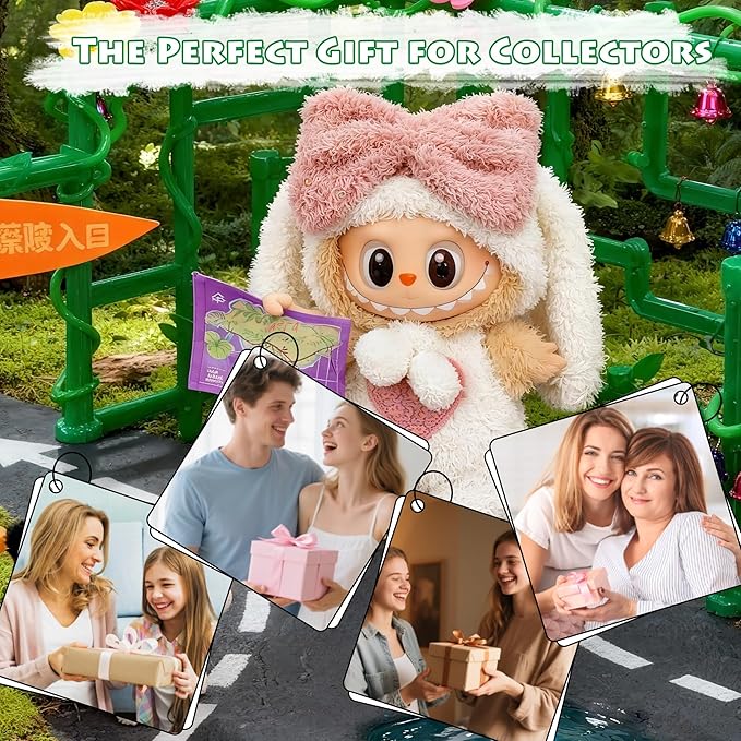Doll Outfit 17cm (6.69in) or 15cm (5.91in) Dolls(NO Doll) for Labubu Clothes Outfit with Accessories Suit Christmas Cute Rabbit Stylish Dress Up Set for Labubu