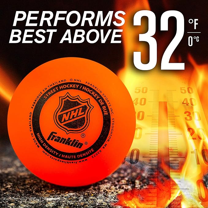 Franklin Sports NHL Street Hockey Balls - No Bounce Outdoor Street + Roller Hockey Balls - Official Size for Youth + Adult Street Hockey - Assorted Colors - 1, 2, 3, and 15 Bulk Packs