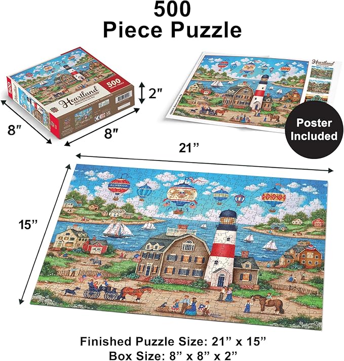 Masterpieces 550 Piece Jigsaw Puzzle for Adults and Family - Ballons Over The Bay - 18"x24"