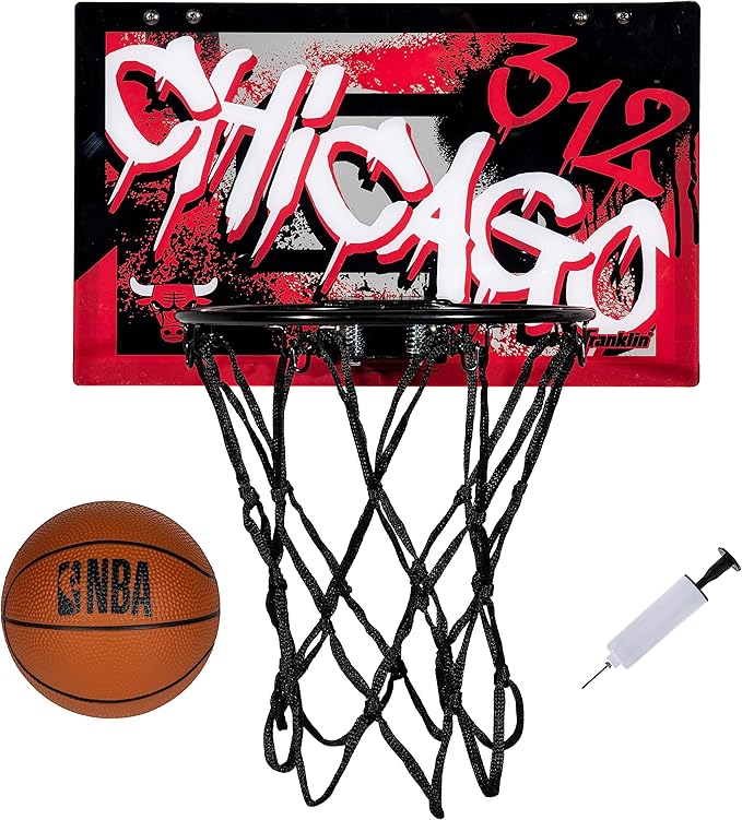 Franklin Sports NBA Team Over the Door Basketball Hoops - Kids Indoor Mini Basketball Hoop + Ball Set - NBA Fan Mini Hoops
