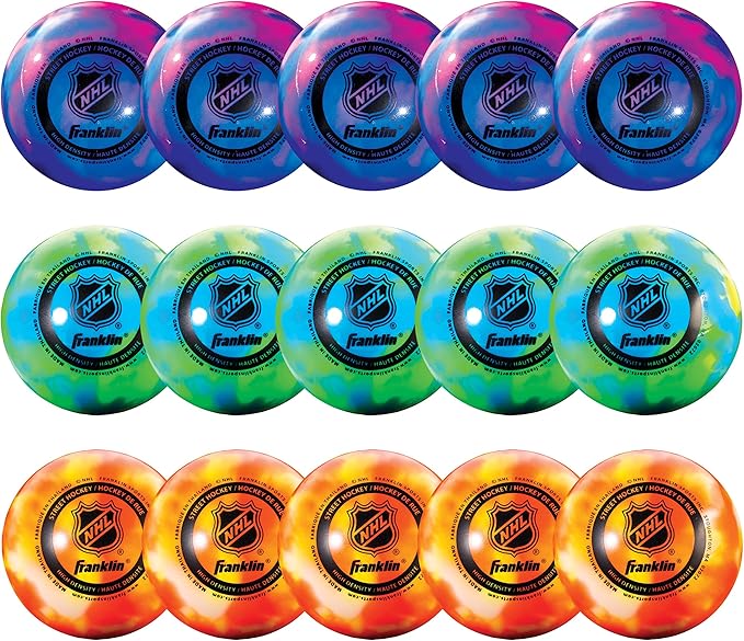 Franklin Sports NHL Street Hockey Balls - No Bounce Outdoor Street + Roller Hockey Balls - Official Size for Youth + Adult Street Hockey - Assorted Colors - 1, 2, 3, and 15 Bulk Packs