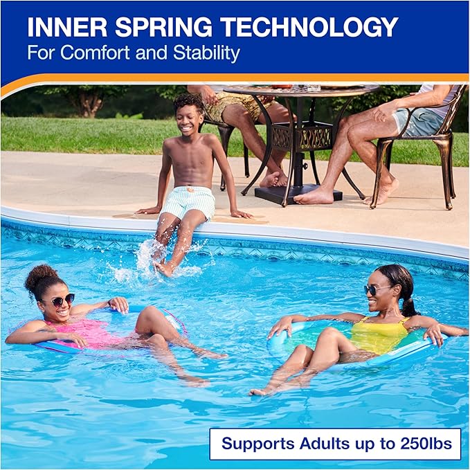 SwimWays Spring Float Premium Papasan Pool Lounger, Inflatable Pool Floats Adult with Fast Inflation for Ages 15 & Up
