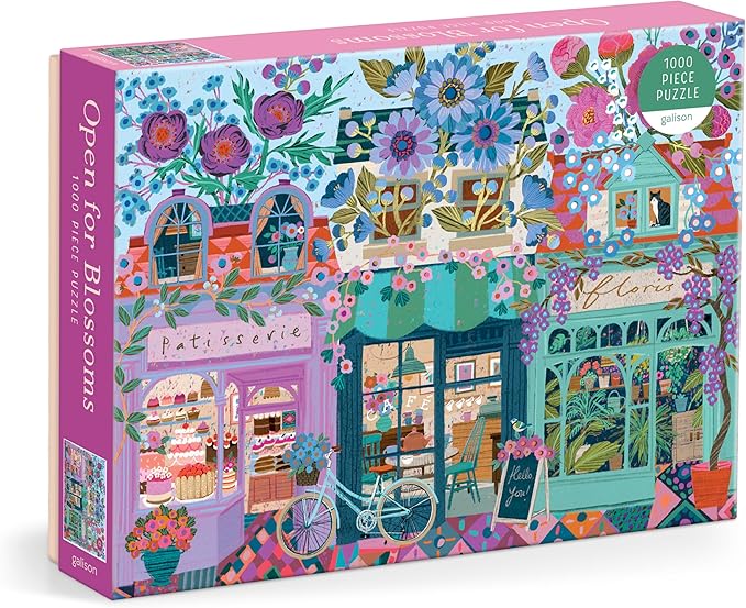 Galison Open for Blossoms – 1000 Piece Jigsaw Puzzle Featuring Beautiful Artwork of A Storefront Adorned with Blossoming Florals