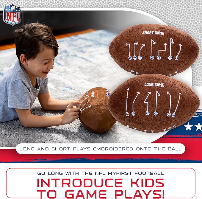 Franklin Sports MyFirst Soft Plush Sports Balls - Stuffed Plush Toy Basketball, Baseball + Football for Kids - NBA, MLB + NFL Indoor Soft Sports Balls - Fun Kids Toys + Room Decorations