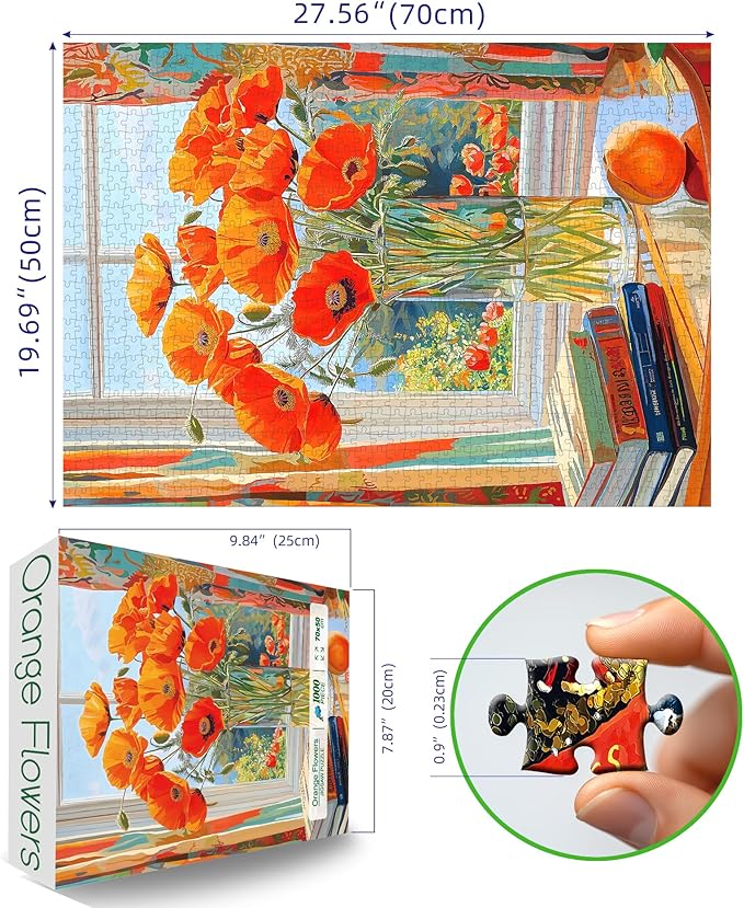 1000 Piece Puzzles for Adults Clearance, Beautiful Springtime Flowers Puzzle for Adults, Impossible Challenge Art Jigsaw Puzzles, for Gifts Party Games Family, 27.5X19.7 in Dust-Free Puzzle