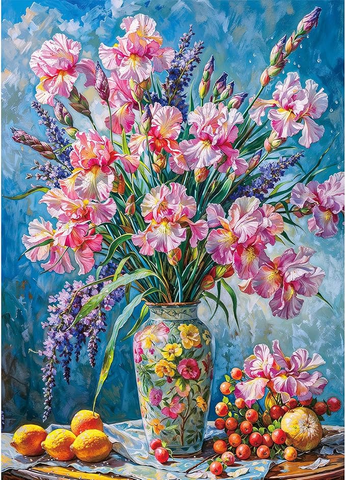 Puzzles for Adults 500 Pieces, Jigsaw Puzzle for Adults, Fun Challenging Family Puzzle -Iris Flowers Puzzles Game, Interlock Perfectly No Dust, Gifts for Easter Parents Mother’s Day