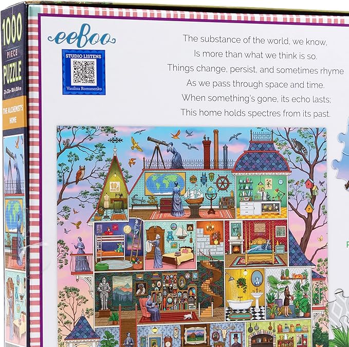 eeBoo 1000 Piece Puzzle - Alchemist's Home Jigsaw Puzzle for Adults, Square 23" x 23" Made with Recycled Board & Vegetable-Based Ink