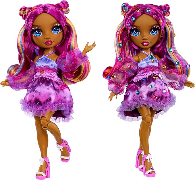 Rainbow High Be Dazzling Fashion Dolls- Noemie Violette (Purple) with Bedazzler Tool and Sparkle Gems