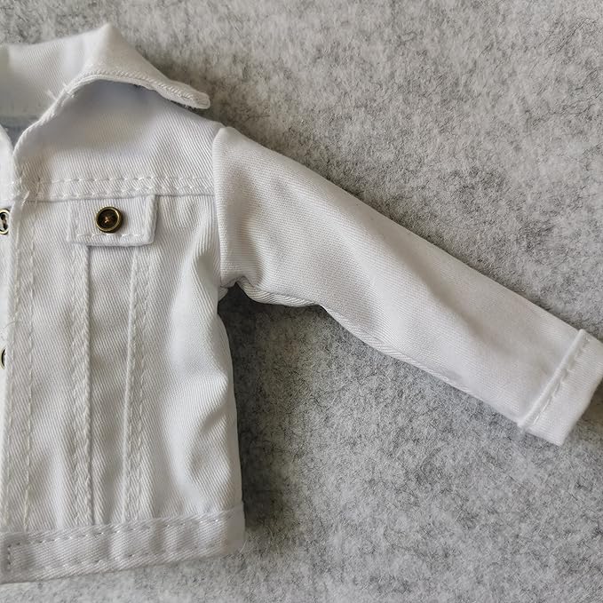 SSbeauty M 1:6 Scale Jeans Coat Jacket for 12" TBLeague Phicen Male Female Toy Action Figure Doll Clothes (White)