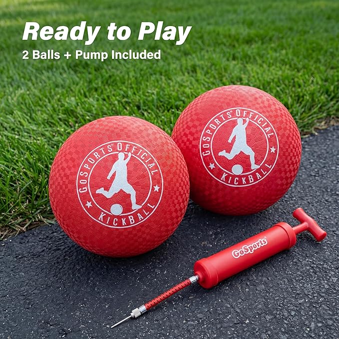 GoSports Official Kickball with Pump (2 Pack), 10"