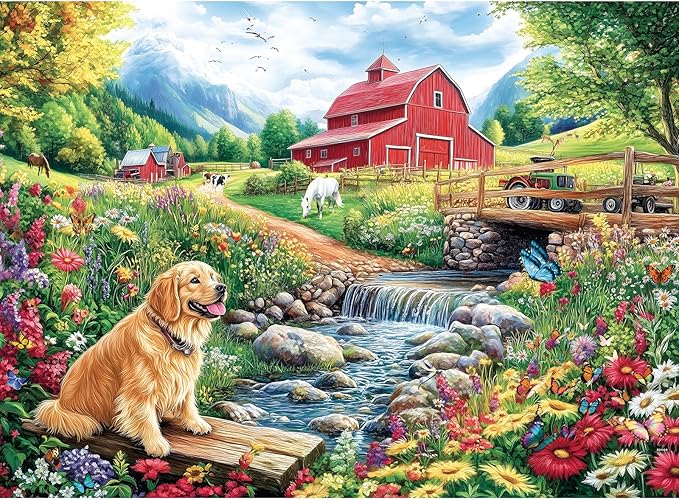500 Piece Jigsaw Puzzle for Adults –Dog Nature Jigsaw Puzzles 500 Pieces, River Animal Puzzles for Adults 500 Pieces, Challenging Perfect for Game Nights, 20.5 X 15 in